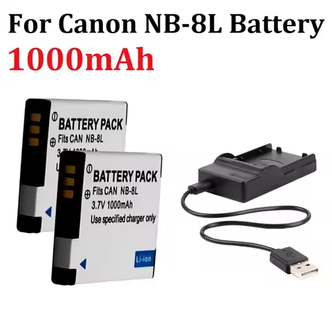 3.7V 1000mAh NB-8L NB 8L NB8L Li-ion Digital Camera Battery + Charger For Canon PowerShot A3300 A3200 A3100 A3000 A2200 A1200 IS