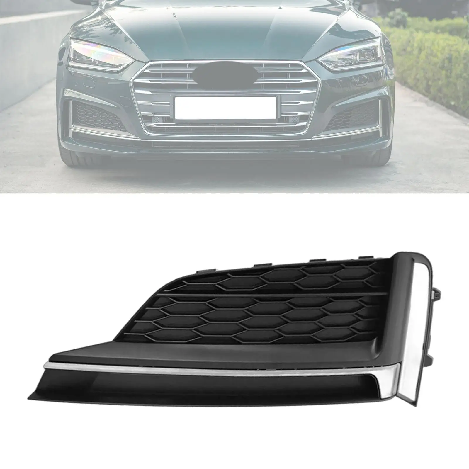 

Front Bumper Grille Left 8W6807681F Replace Fog Light Cover for Audi S5 A5 S-line 2017-2019 Accessories Easy Installation