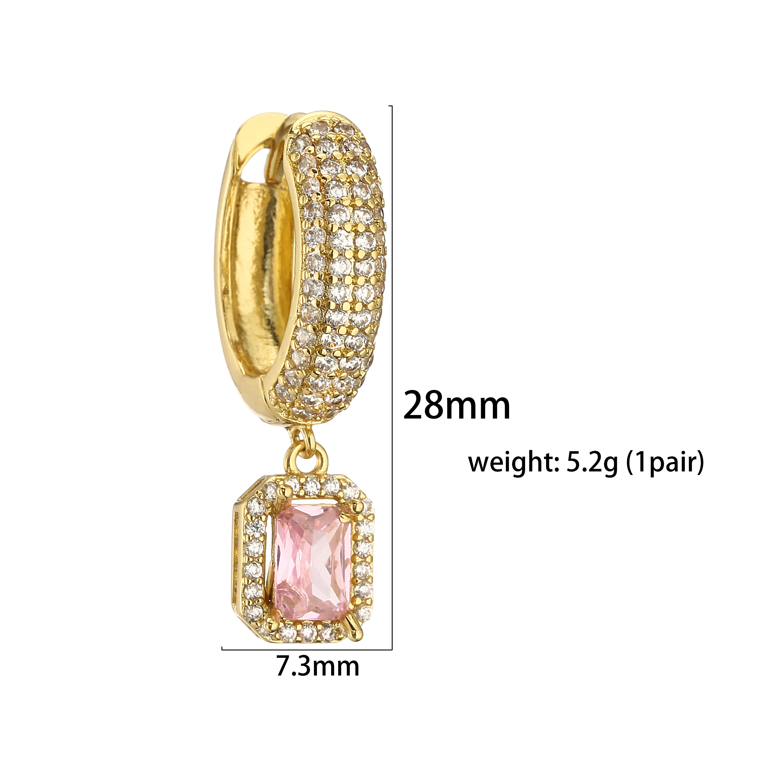 HECHENG,Square Circle Hoop Earrings For Women Luxury Brass 18K Gold Plated Earring 2023 Trend Elegant Jewelry Couple Gift