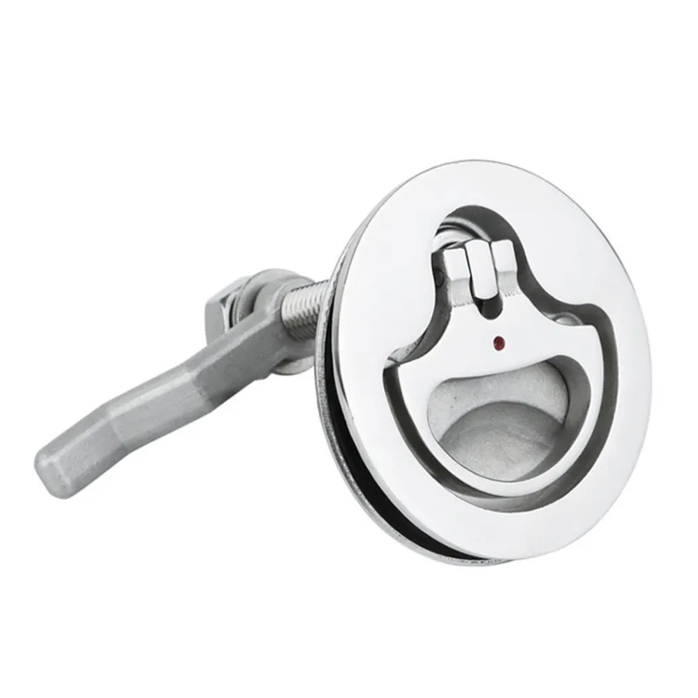 Marine Red Point Floor Lock 316 Stainless Steel Flush Pull Latch Lock For Yacht Boat Ship RV Deck Compartment Hatch Cover