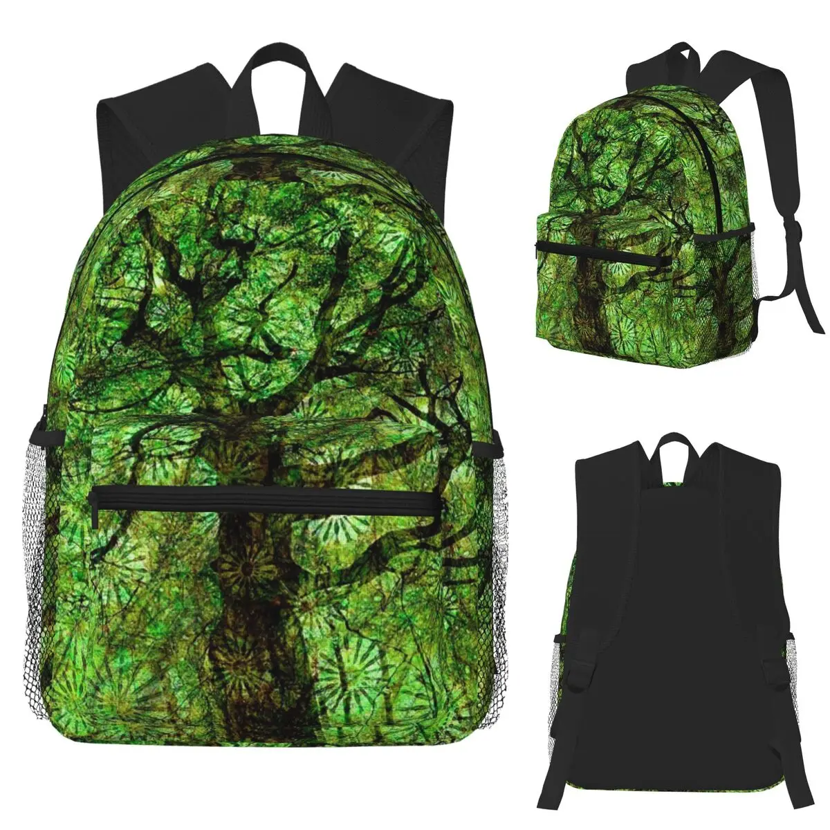 

Magic Green Tree Student Backpack School Bag Hiking Travel Daypack for Men Women Bookbag Shoulder Bags