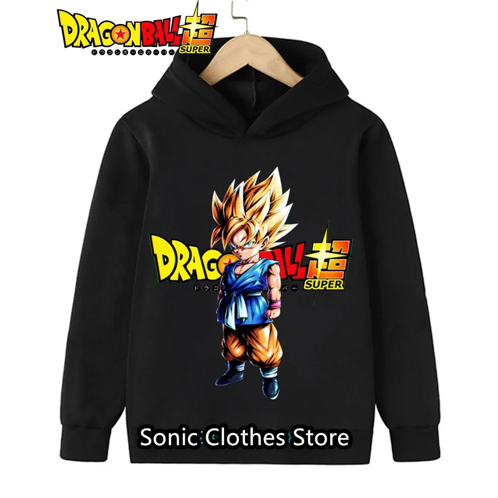 الفتيات الاطفال Dragonball هوديي كاكاروتو فيغيتا البلوز الخريف الشتاء الدافئة لينة الأزياء أنيمي طباعة مريحة السترة ​