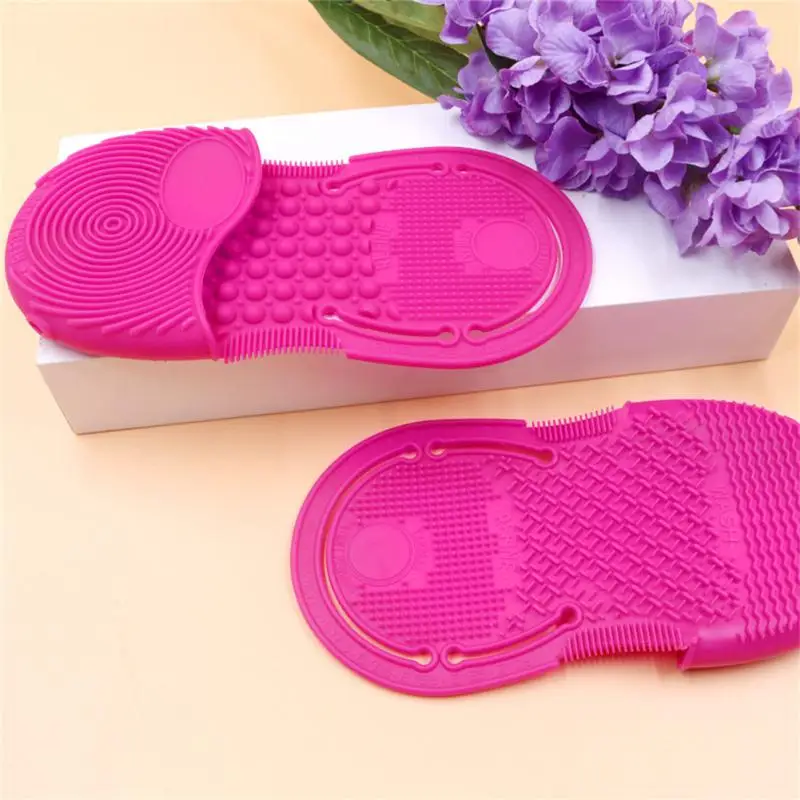 1/2PCS Tampone per la pulizia in silicone Spazzola cosmetica Tampone per la pulizia della spazzola con tampone per la pulizia portatile Strumento per la pulizia della casa