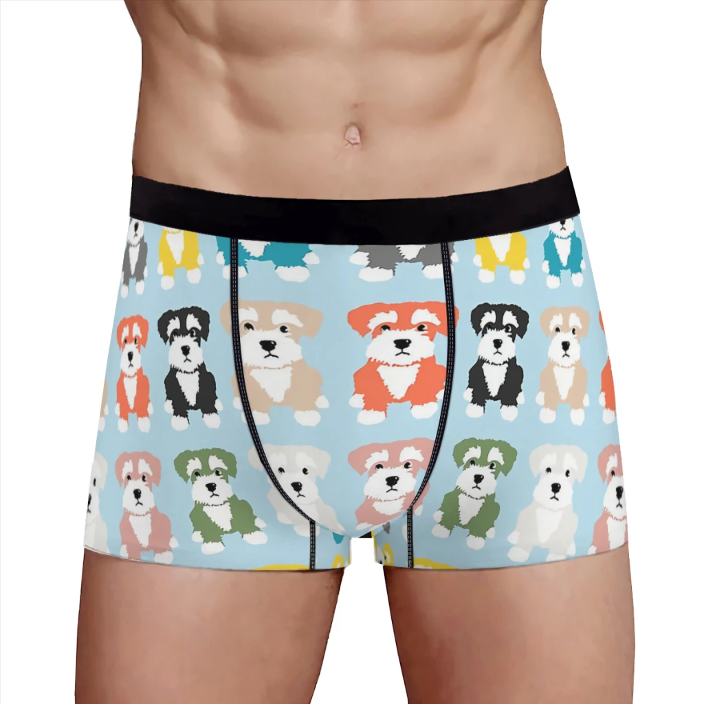 Rainbow of Miniature Schnauzer Dogs Dogs Design Underpants Homme Panties Male Underwear Sexy Shorts Boxer Briefs