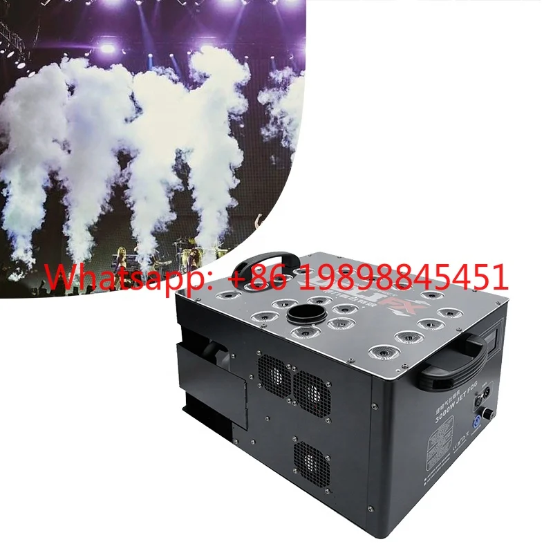 Jet Jet DMX 3500W Remote LEDs in Machine Fluid and Multi Color Built Standard 512 Signal Control Super Fog Hurricane