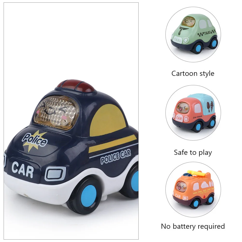 Coche de dibujos animados de 5 uds., diseño móvil de inercia, No requiere coche pequeño duradero para niños, juguete para niños, vehículo no remoto