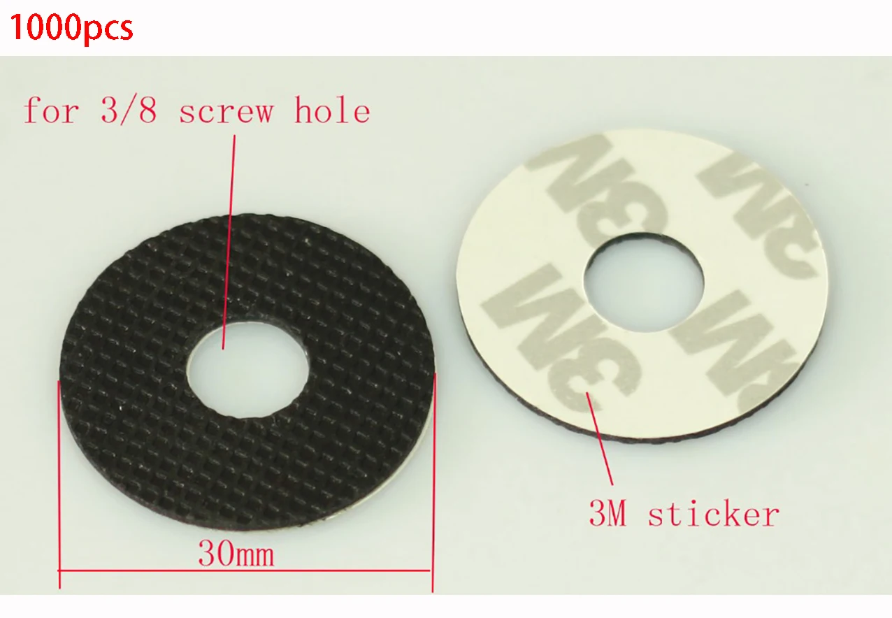 

1000 pcs 30mm Rubber Washer with 3/8" Hole and 3M adhesive for Tripod / Bracket/5D2， 3/8 washers