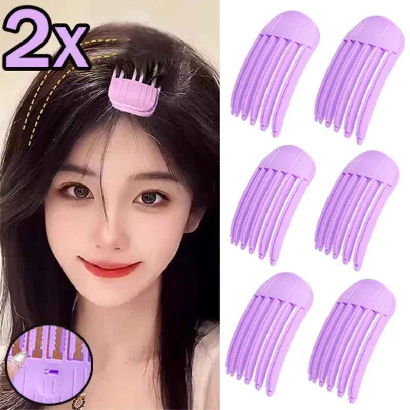 1/2Pcs Simple Fluffy Hair Roots Clips Women Men Simple Portable High Vertex Hair Curler Purple Trendy Volume Wind Sculpting Comb