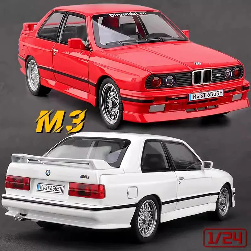 1988 1:24 BMW M3 E30 Modifiziertes klassisches Rennfahrzeug, Legierung, Druckguss-Malerei, Modellauto, private Sammlerstücke, Waren für den Großhandel