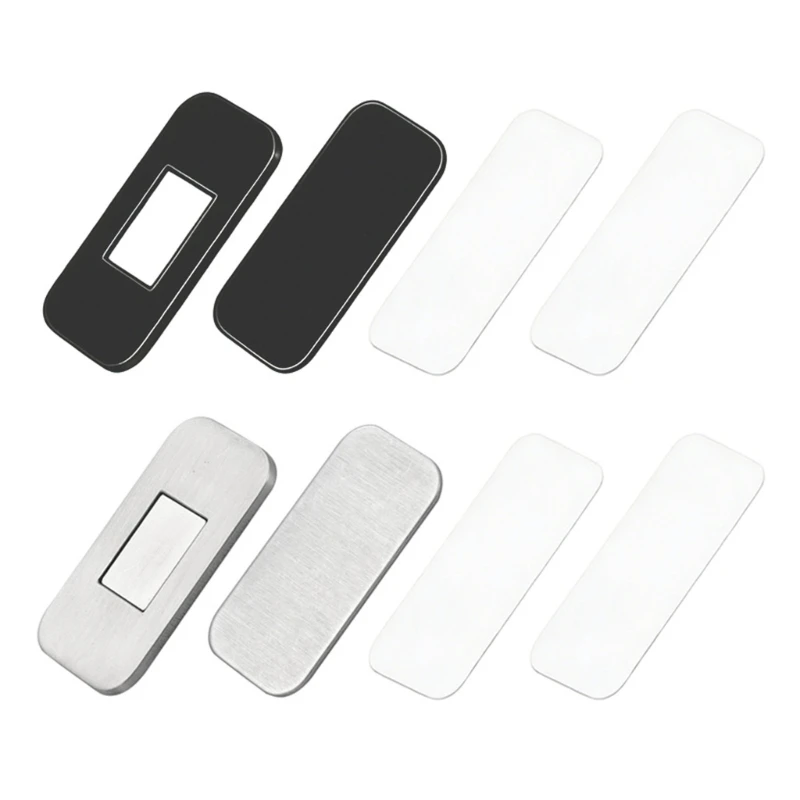 Durability Stainless Steel Door Stoppers for Cabinets Powerful Magnets Wardrobe Adhesive Mount Simple Setups 0XXB