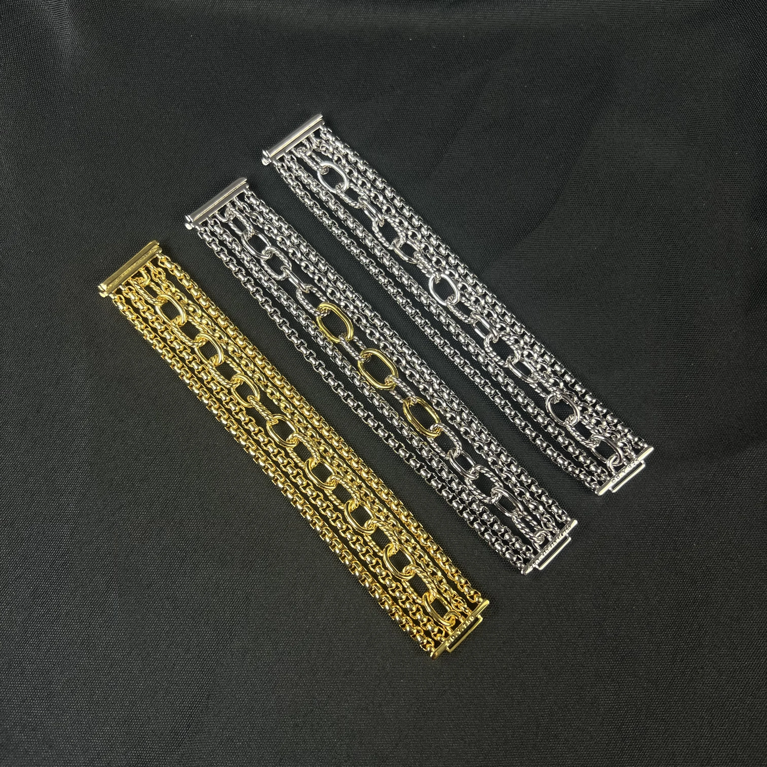 

S925 sterling silver 2025 new 29mm multi-row chain bracelet neutral fashion trend retro classic personality luxury jewelry gift