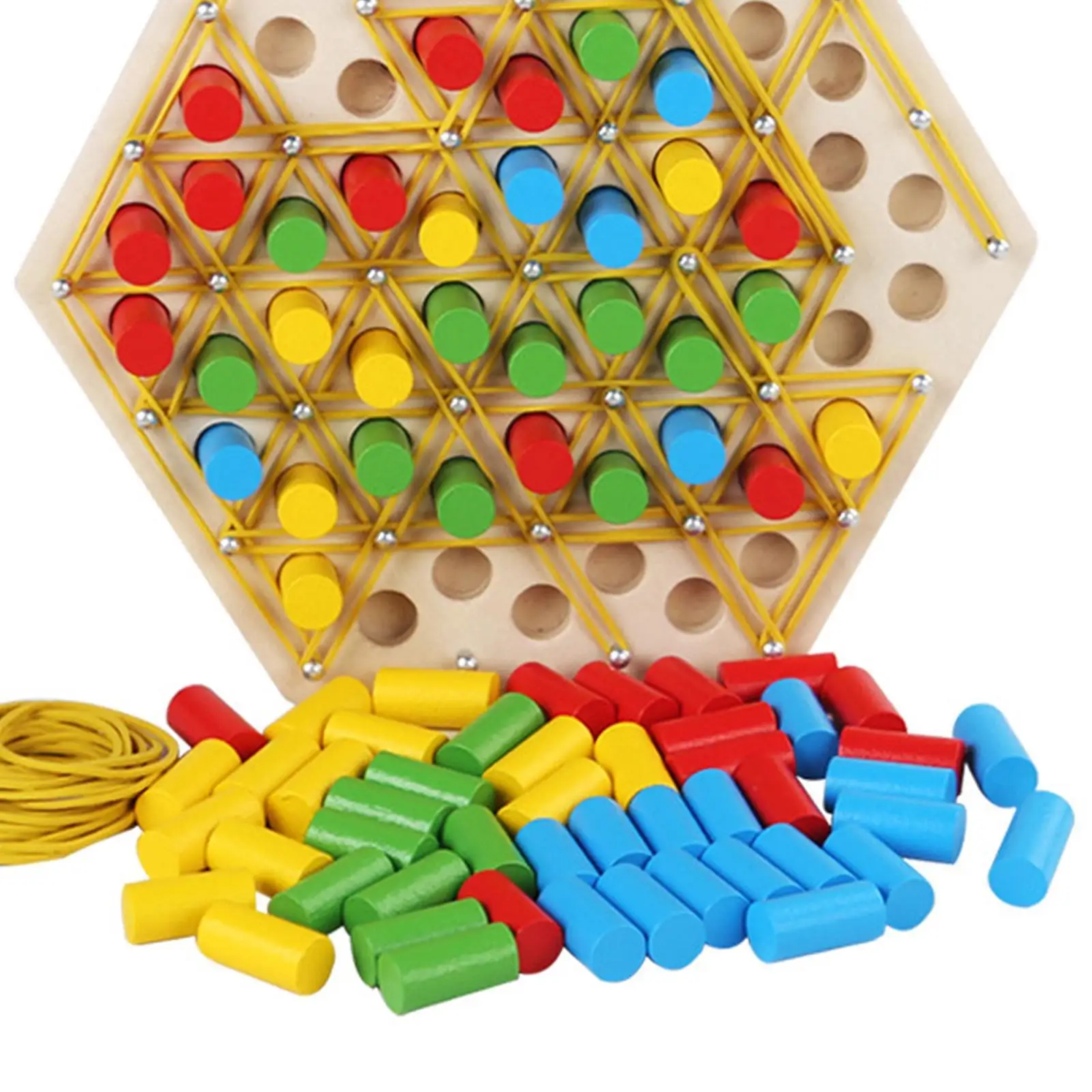 Wooden Chain Triangle Chess Game Educational Toy for Kids Logical Puzzle Board Game Fine Motor Skills Family Interactive