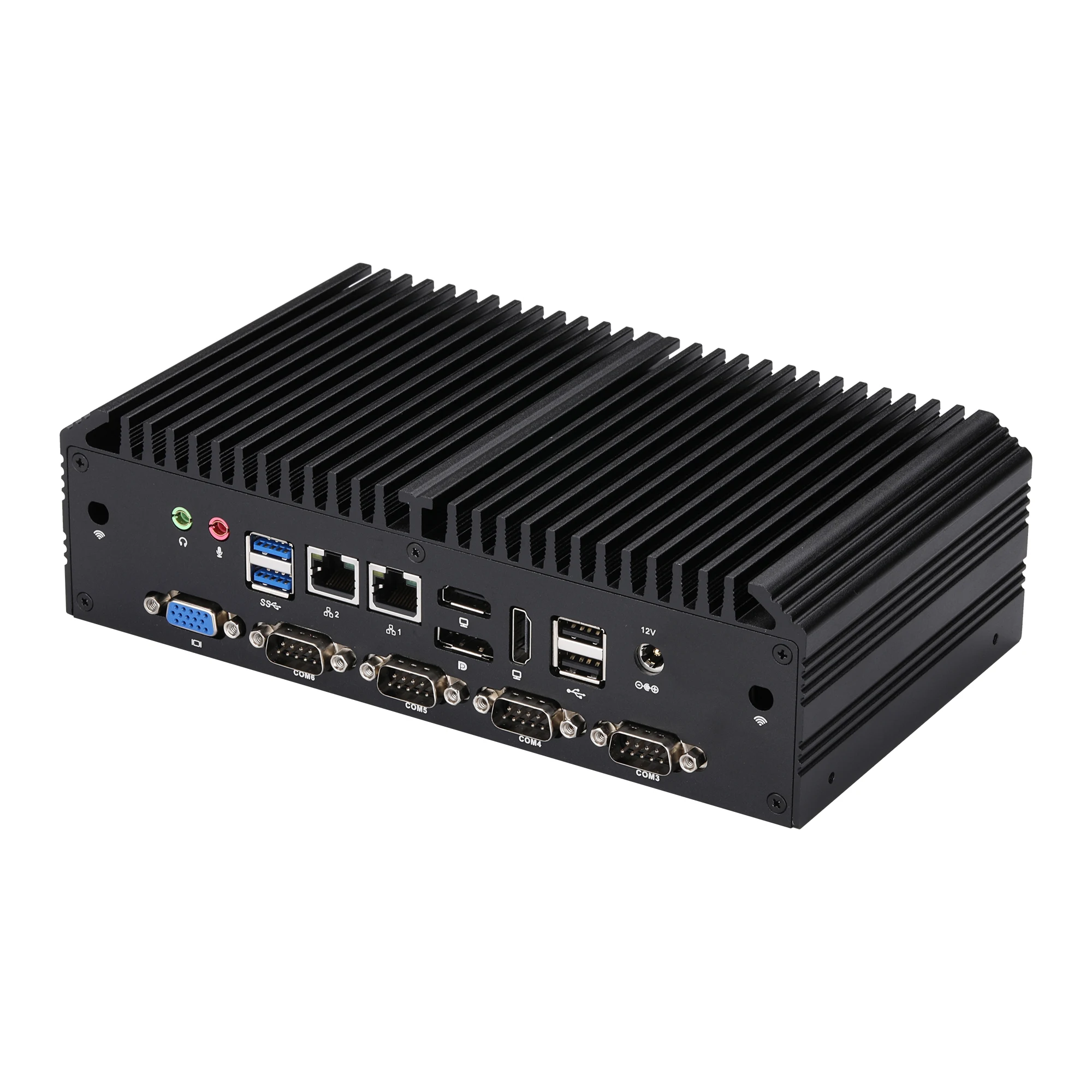 Mini PC da automatização industrial, Fanless, 6 RS232, 12th Gen, Core i3-1215U,i5-1235U,I, i7-1255U, Mini PC