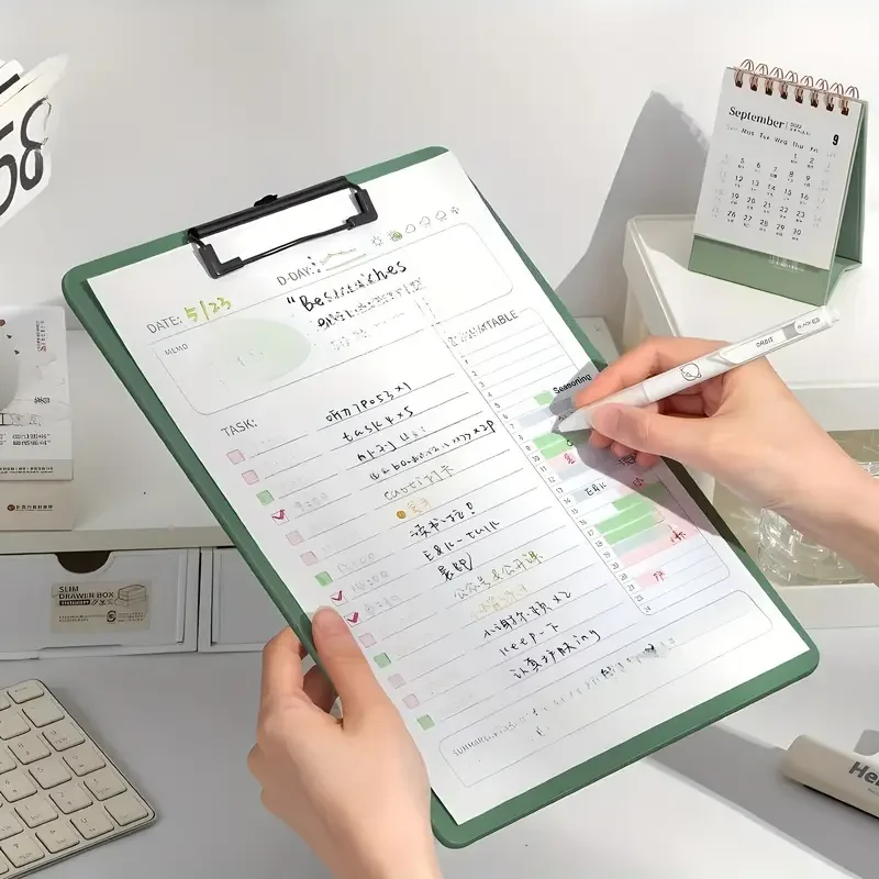 5-Pack A4 Folder Board Gradient Color Scheme Ins Style Student Writing Pad Menu Board Clip Folder High Aesthetic Kids's Draw