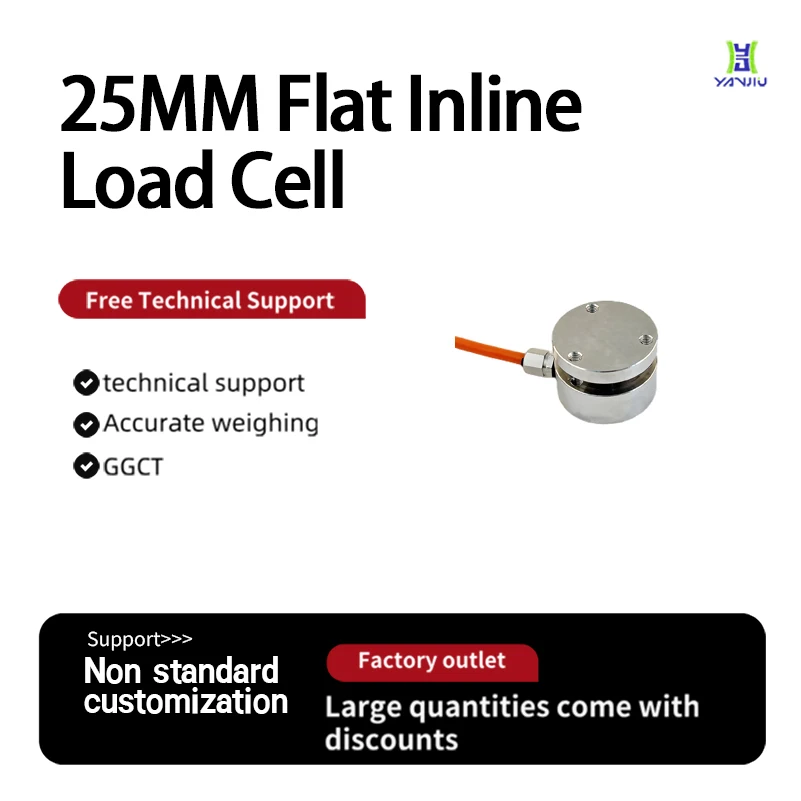 

25mm High-Precision Inline Load Cell Miniature Compression and Tension Load Cell for Impact Force Measurement Industrial Testing