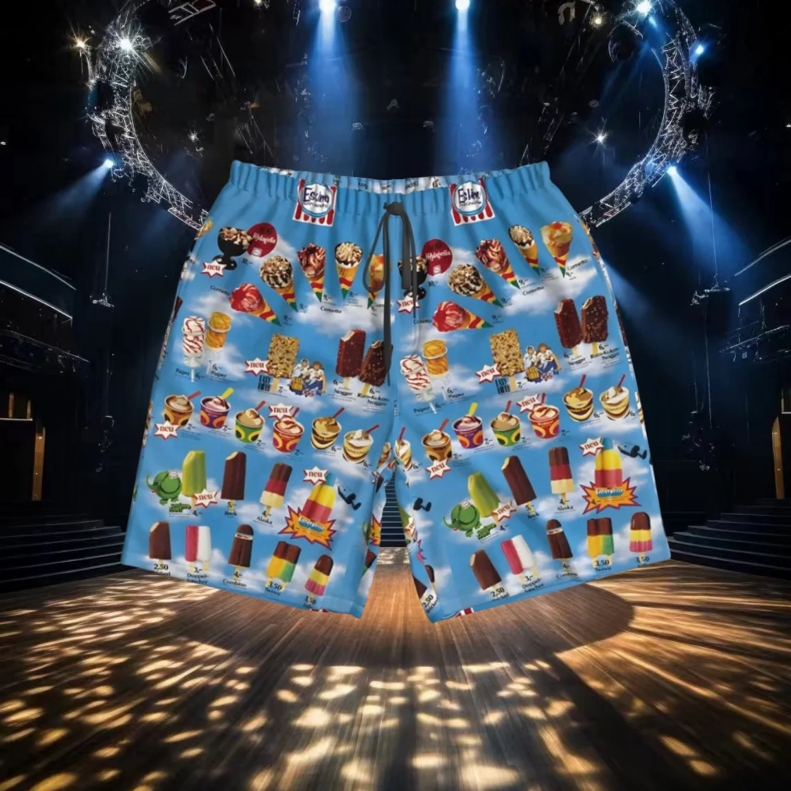 

2025 Harajuku Sweet Ice Cream Pattern Men's and Women's Beach Shorts 3D Printed Summer Hawaii Vacation Party Beach Shorts