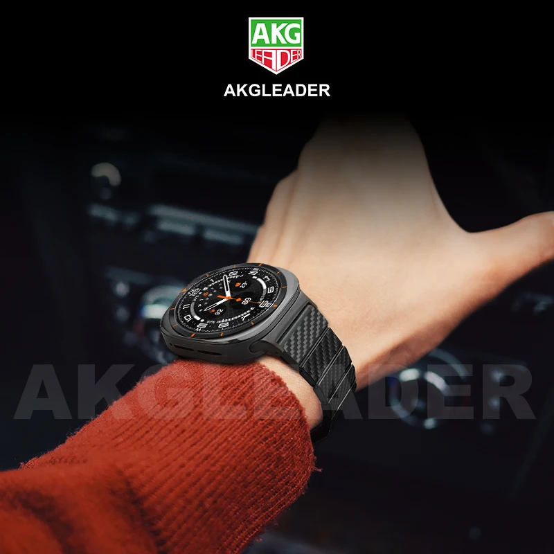 AKGLEADER Real Carbon Fiber Magnetic Strap for Samsung Galaxy Watch 7 Ultra 47mm watchband High-quality Bracelet