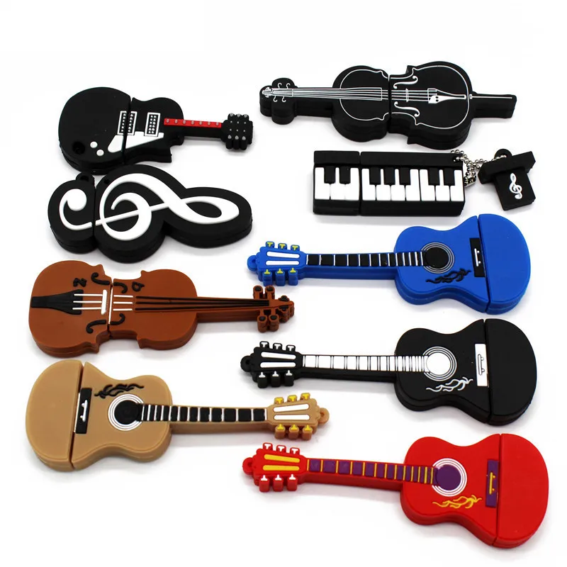 11 Styles Musical Instruments Model USB Memory Pendrive 32GB 64GB cle USB Flash Drives Microphone/Violin/Piano/Guitar USB Stick