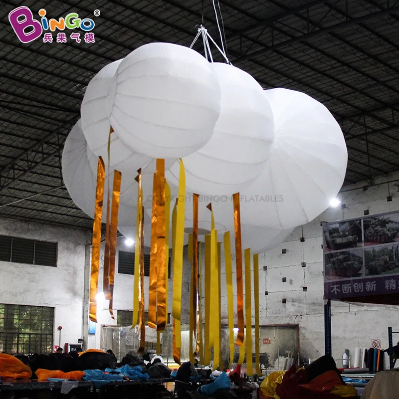 Hot Sale 3x2.2x2M Inflatable Cloud Model With LED Lighting Inflatable Ceiling Hanging Cloud Balloon Display For Sale-Toys