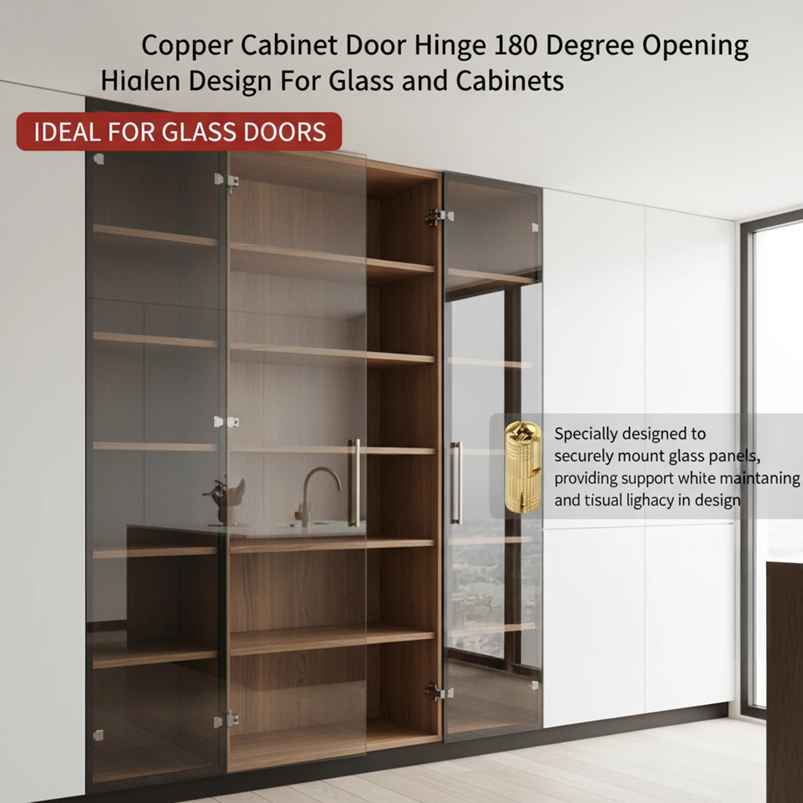 8mm-10mm Copper Barrels Hinges Cylindrical Hidden Cabinet Concealed Invisible Brass Door Hinges For Furniture Hardware