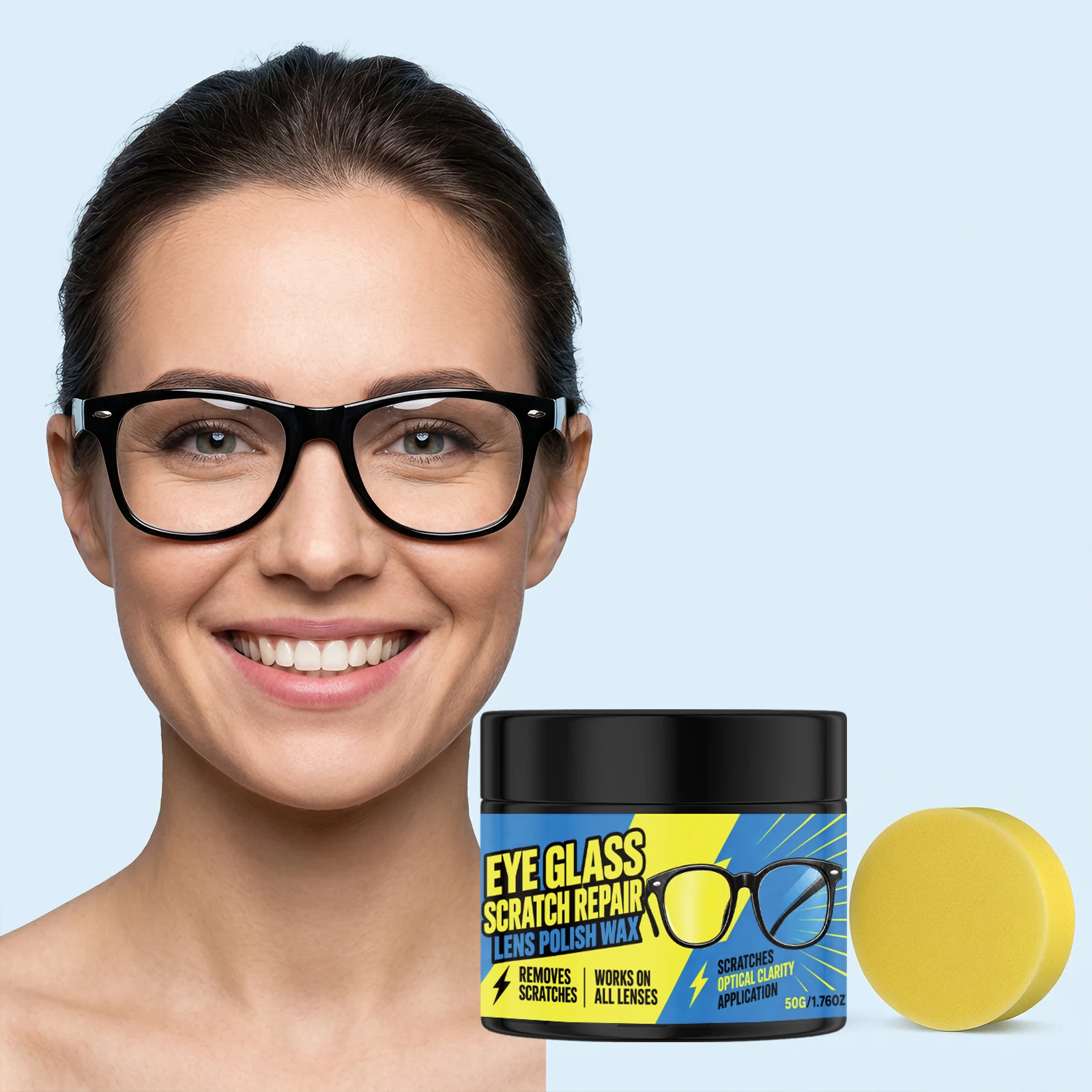 Eyeglass Scratch Remover Paste, Gentle Lens Polishing Cream, Multi-type Eyewear Compatible, Daily Lens Maintenance, Low Residue