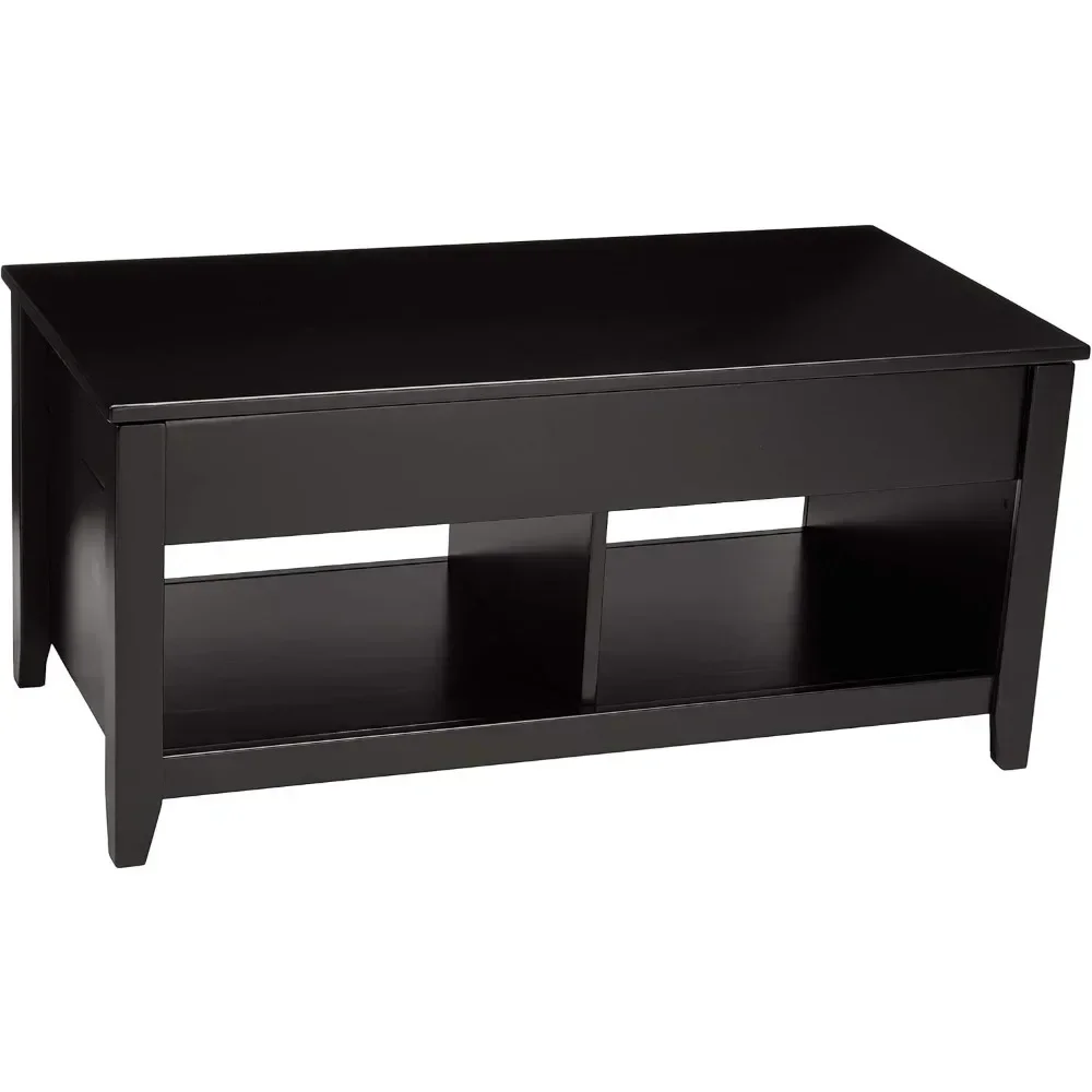 Table basse rectangulaire noire avec rangement suréWer, 40 po x 18 po x 19 po