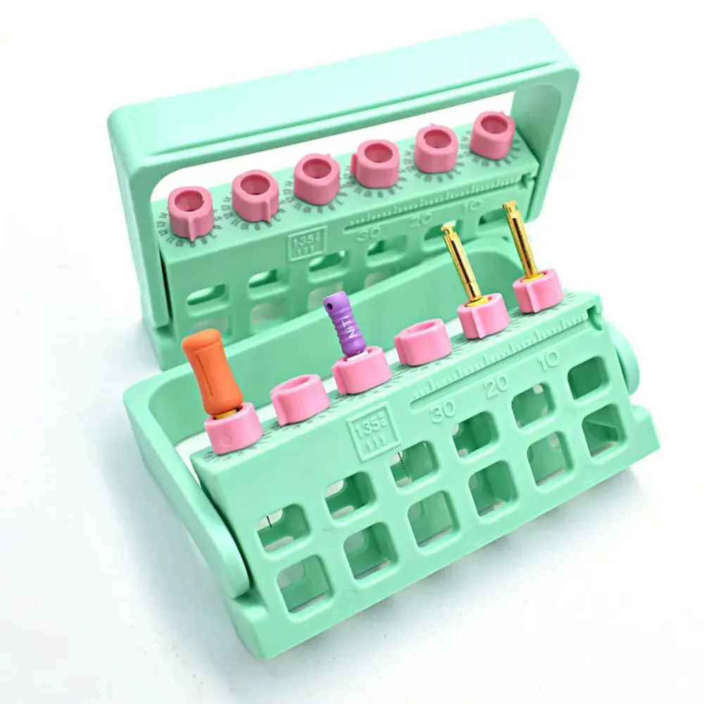 6 Holes Design Endo File Counter Rack High Temp Resistant Scale Measuring Mark Dental Instrument Box Counting Slot Structure