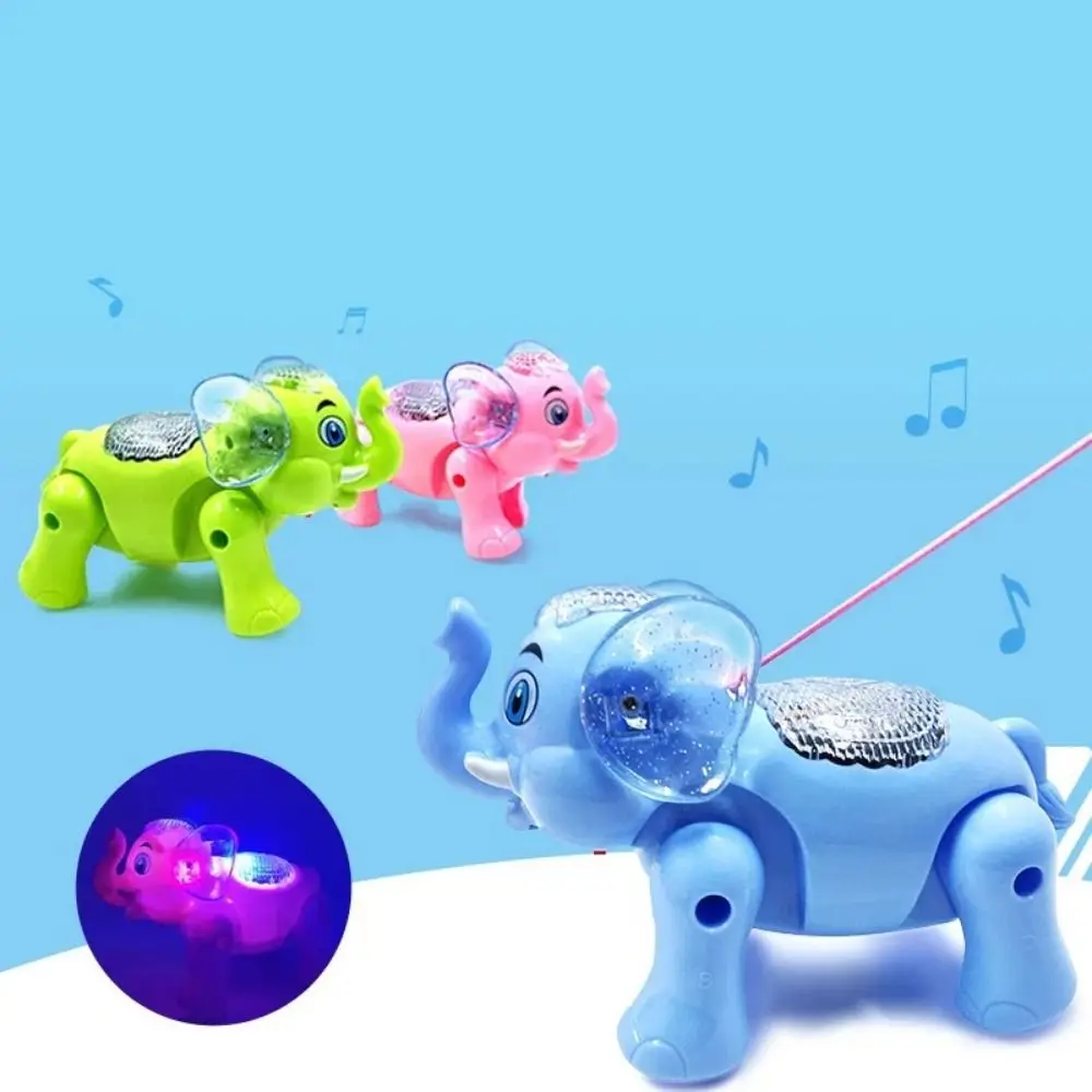 Interactive Electric Pull Rope Elephant Toy Robot Toy Light-emitting Swinging Walking Elephants Toy Funny Electronic