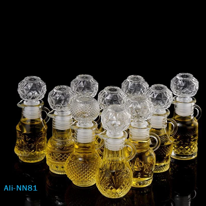 【N】50ML Transparent Empty Mini Glass Whisky Wine Liquor Bottle With Screw Cap Decanter Sample Wine Packaging Bottle With Handle
