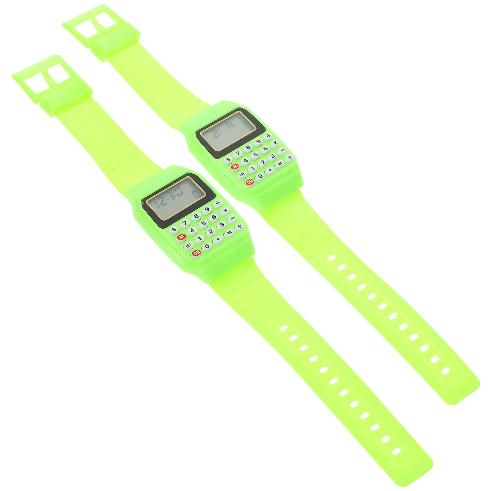 Montres calculatrice pour enfants, 2 pièces, montre-bracelet de calcul Durable, Portable, cadeau d'anniversaire pour enfants, outil d'apprentissage des mathématiques vert