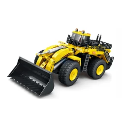 The Yellow Mechanical Loader MOC 22009 Construction Vehicle Series Model Building Blocks Bricks Kids Toy Boy Christmas Gift