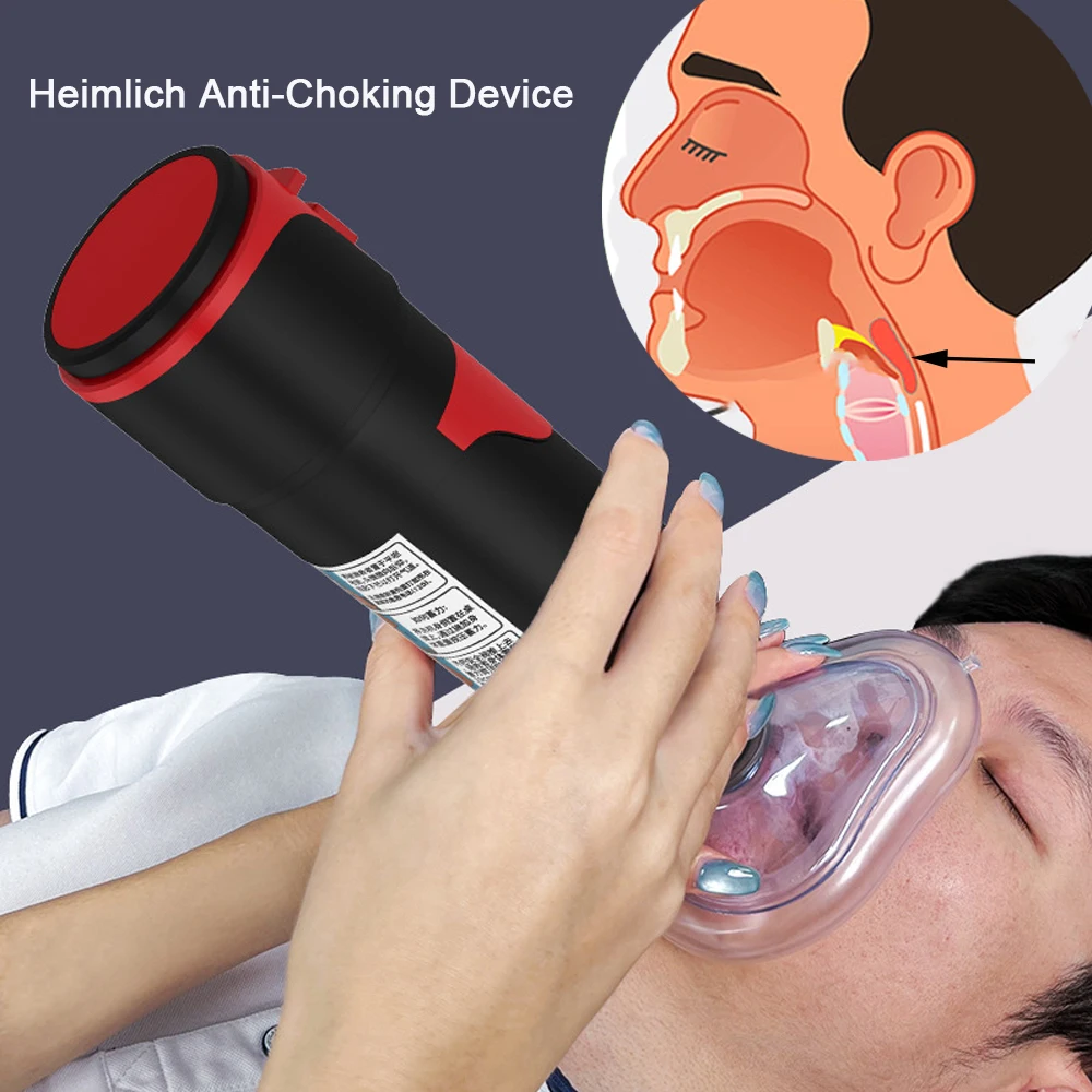 First Aid Anti Choking Rescue Device Automatic for Adults Kids with 3 Different Sizes Masks Home Airway Assist Emergency Kit