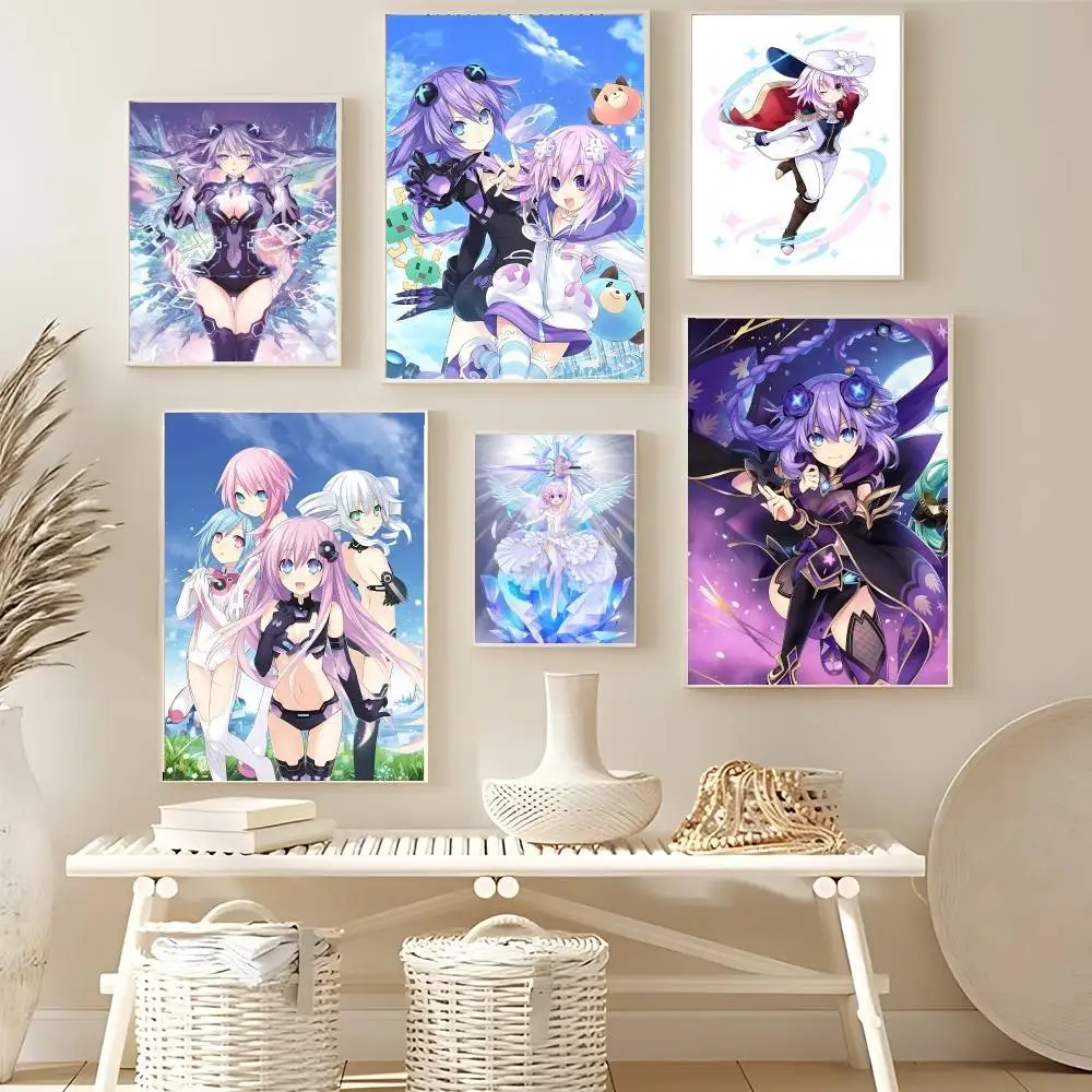 H-Hyperdimension N-Neptunia Poster HD-Qualität Wandkunst Retro Poster für Zuhause Zimmer Wanddekoration Kawaii Raumdekoration