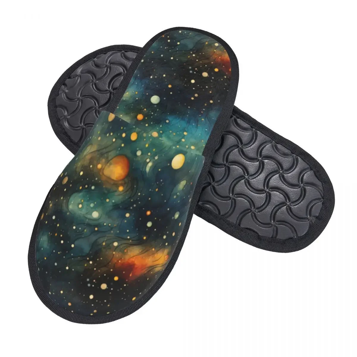 Indoor Slippers Celestial Planetary Objects Plush Slipper Autumn Winter Shoes House Flat Floor for Bedroom