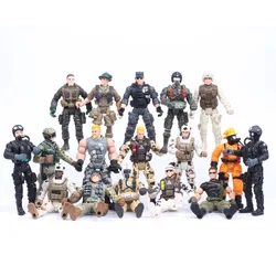 1/18 3.75 Inch Doll Toy Multi-Jointed Action Figures Dummy Racer Soldier Police Pilot Military Simulation Model Figure Kids Gift