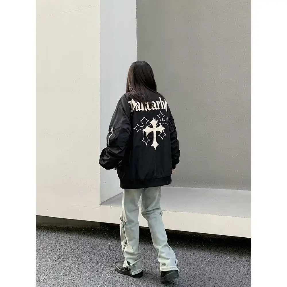 

plus Size 300 Pou Men's Baseball Jaet Autumn Winter American Sle Streetwear Fat Guy Coat Trendy Pilot Workwear Outerwear