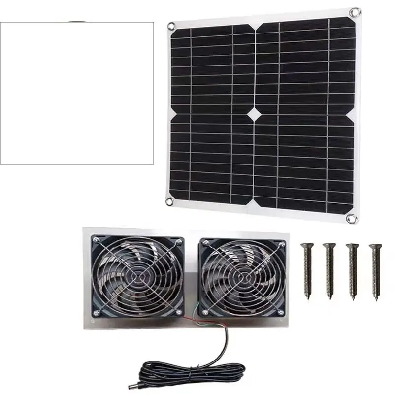 

Flexible Solar Panel Plus Dual Fan Chicken Coop Pet House Car Camping RV Power Generation Panel