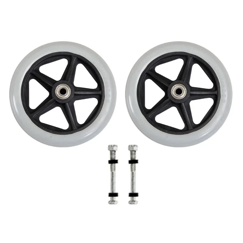 

2 Pcs Universal Wheelchair Replacement Flexible Front Wheels Solid Tires