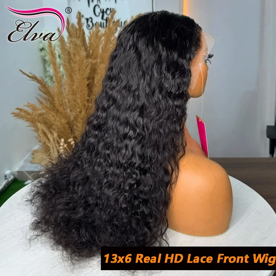 

Real HD Transparent Deep Wave Frontal Wig 13x6 Curly Lace Front Human Hair Wigs For Women Burmese Wave Water Lace Frontal Wig