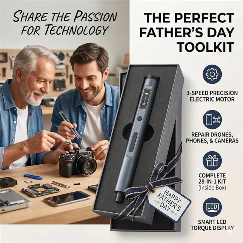 EYFL-Mini Electric Screwdriver Set For Phone & Laptop Repair - 28-In-1 Cordless Rechargeable
