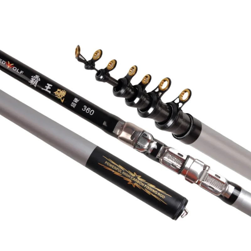 2.1M 2.7M 3.6M 4.5M 5.4M 6.3M Carbon Telescopic Rock Fishing Rod Ultra Light Rod Lure Carp Travel Ocean Spinning Fishing Rod