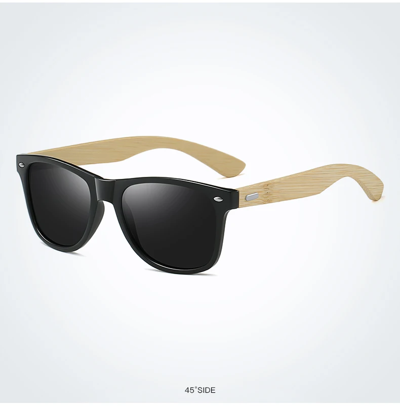 Mode Bambus Holz Vintage Quadrat Sonnenbrille Männer Frauen Luxus Marke Designer Sonnenbrille Holz Fahren Angeln UV400 Brillen – Detail 12