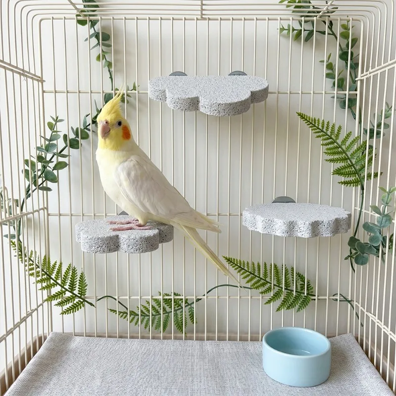 1 Stück Vogel-Lavastein-Sitzstange, Schnabelschleifblock, Sprungbrett für Nymphensittiche, Wellensittiche, Hamster, Käfigzubehör, Haustierbedarf – Detail 4