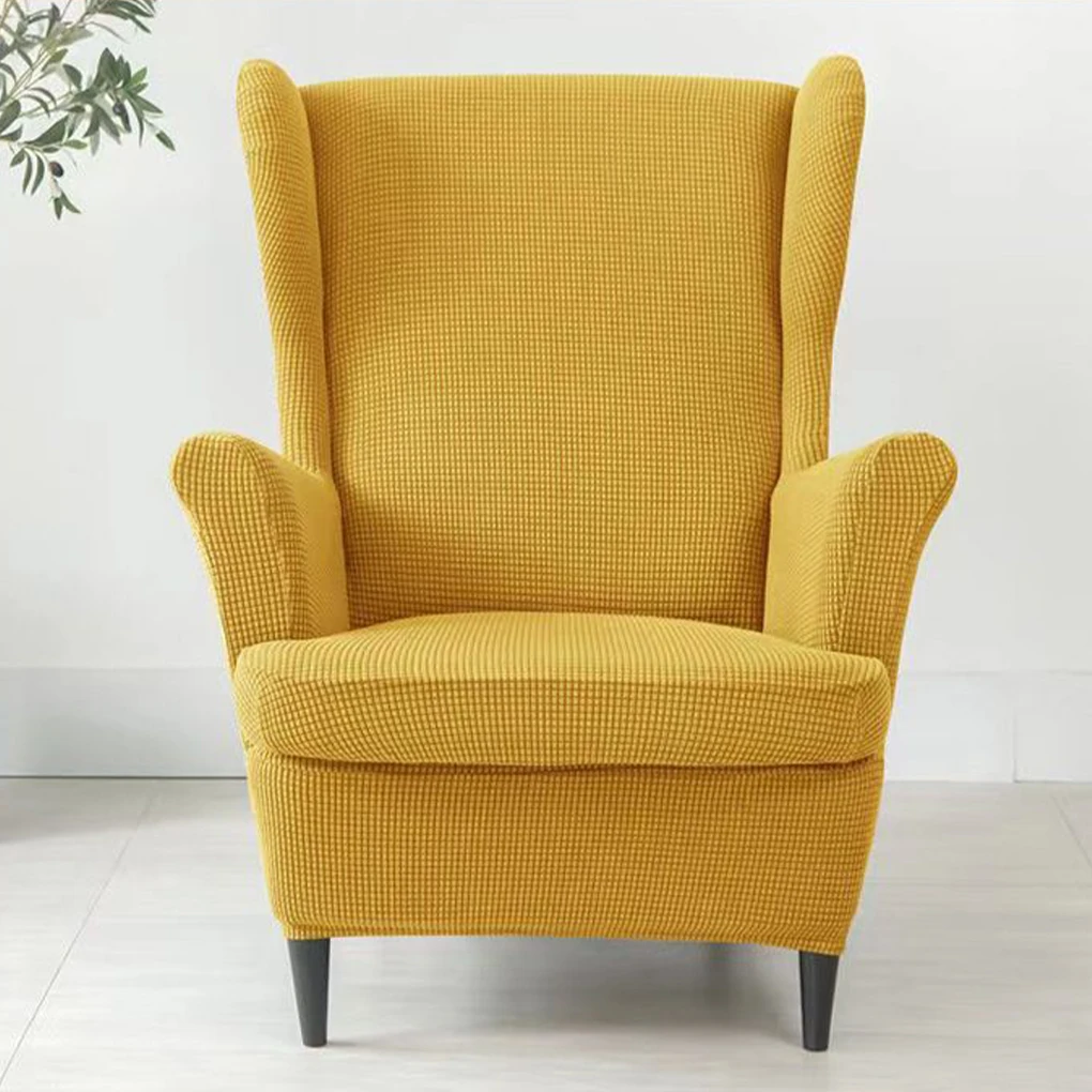 3 قطع للحماية لتثبيت شريط مرن للجناح و3 قطع كرسي قابل للغسل غطاء حماية كرسي مجنح داكن