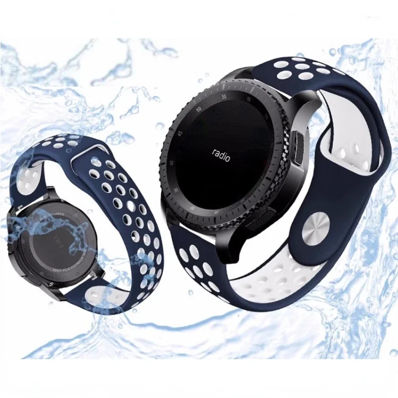 22mm 20mm silicone strap For Samsung Galaxy watch 6 5 4 3 Amazfit GTR 4 Sports breathable bracelet For Huawei watch 4/GT2/3 Pro