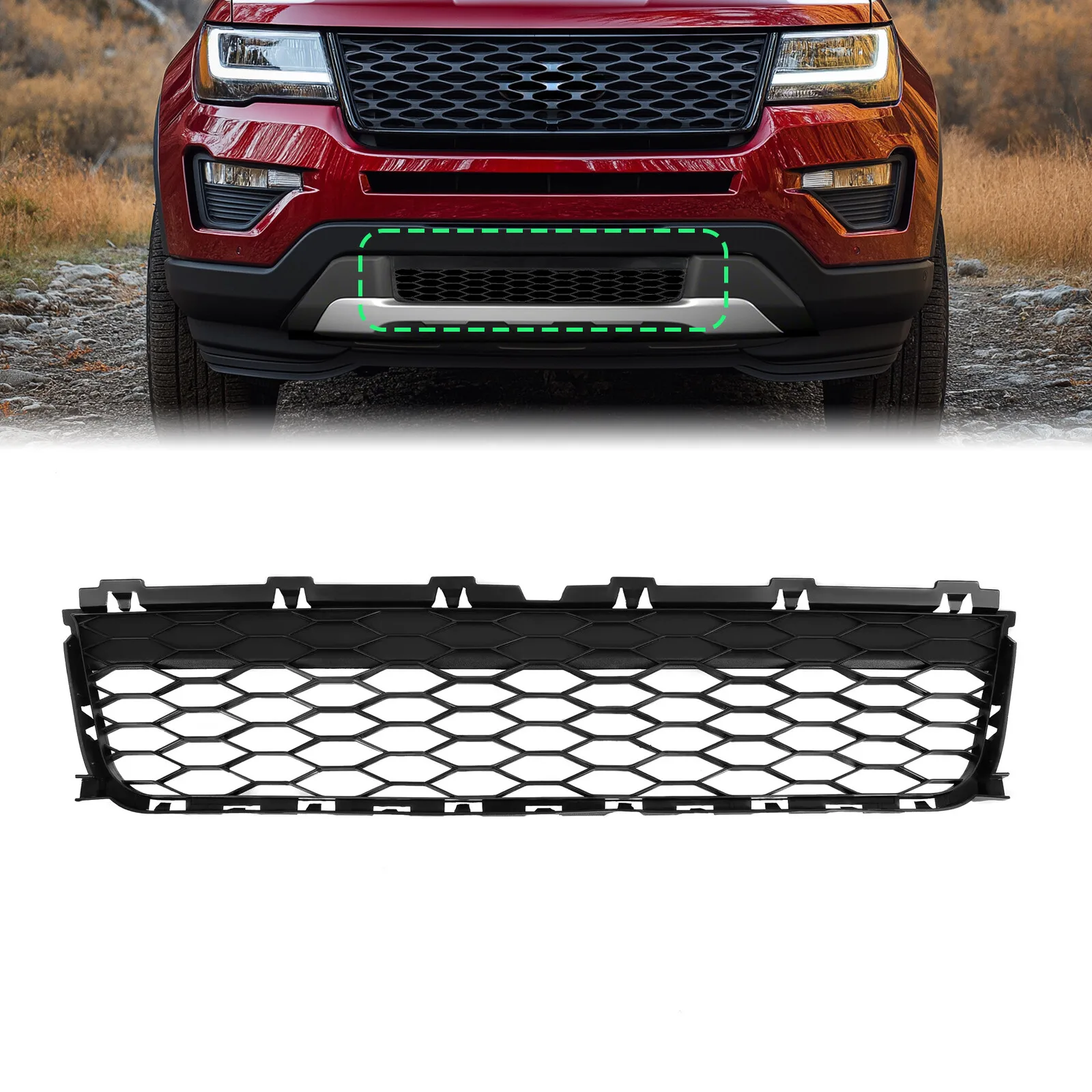 

For Ford Explorer/Police Interceptor Utility 2016-2019 Front Bumper Lower Grille