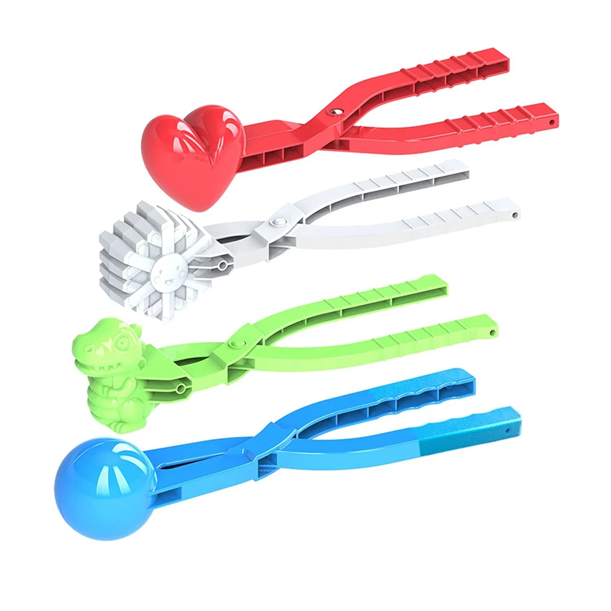 4 Pack Snow Ball Tool with Handle for Snow Ball Fights, Snow Toys Kids Snow Ball Clips