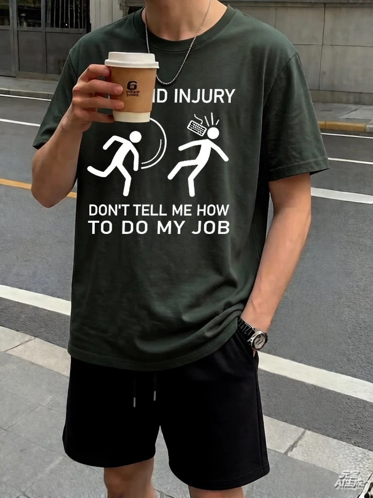 

Don'T Tell Me How To Do My Job Printing Cool Short Sleeve Man 2Pc Set Cotton Comfy Summer Shorts Simple Running New Streetwear