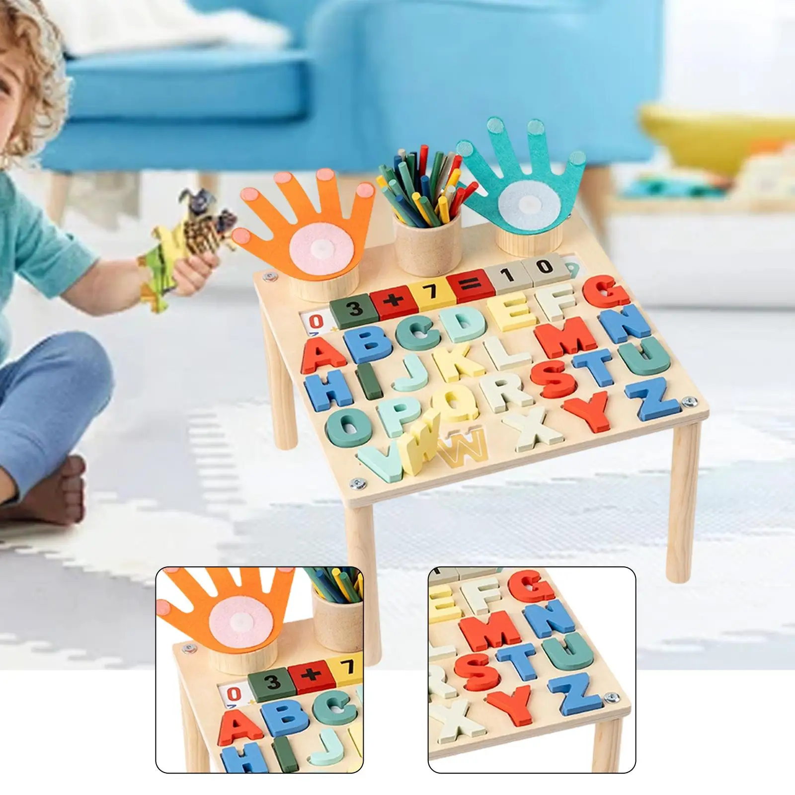 Juguete de aprendizaje de matemáticas, mesa de actividades para niños en edad preescolar, juguetes educativos para edades tempranas, palos para contar, tablero de suma y resta para niños