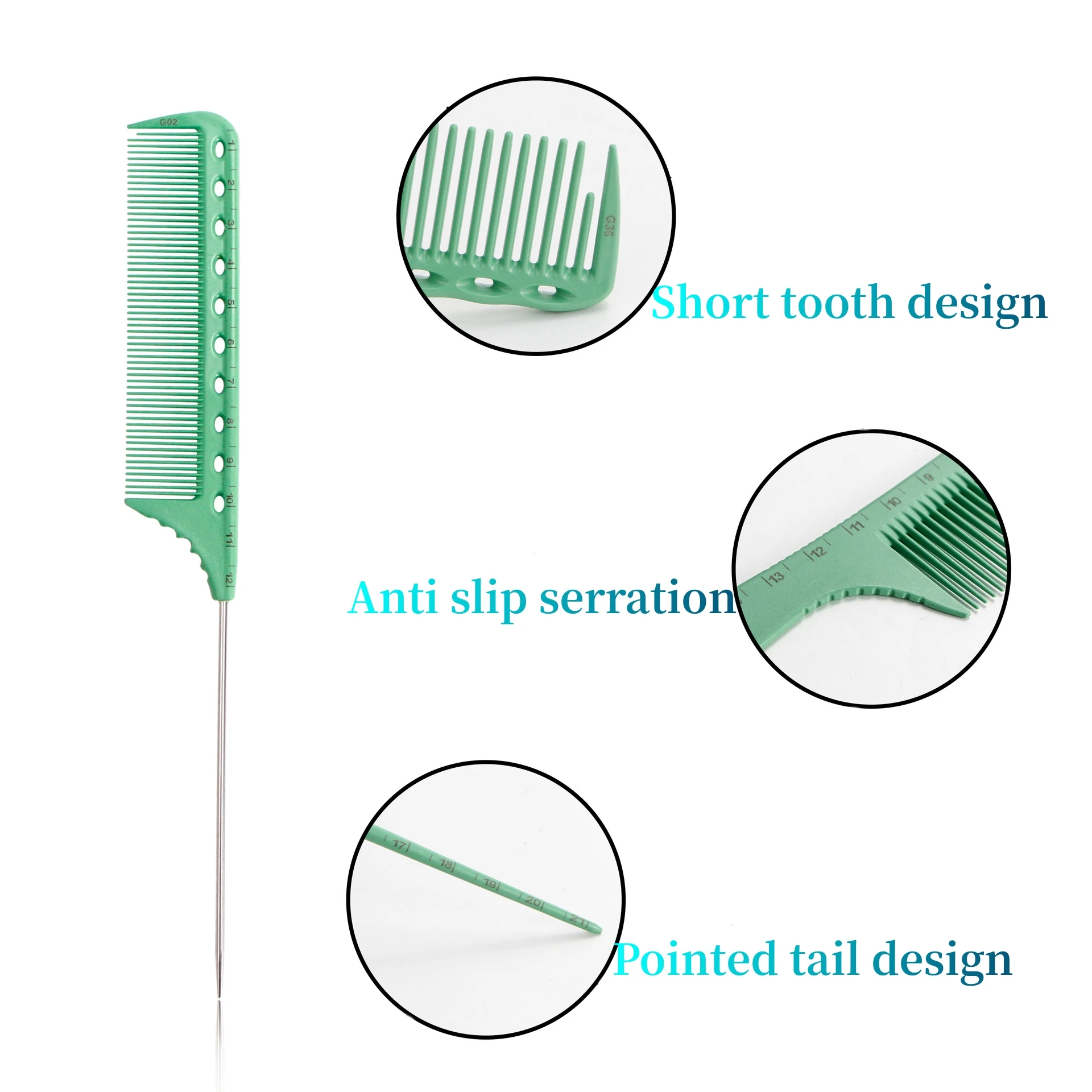 1PC Laser Scale Hair Comb Blue Green Red Professional Hairdressing Comb Hair Brushes Salon Hair Cutting Styling Tools Y0410